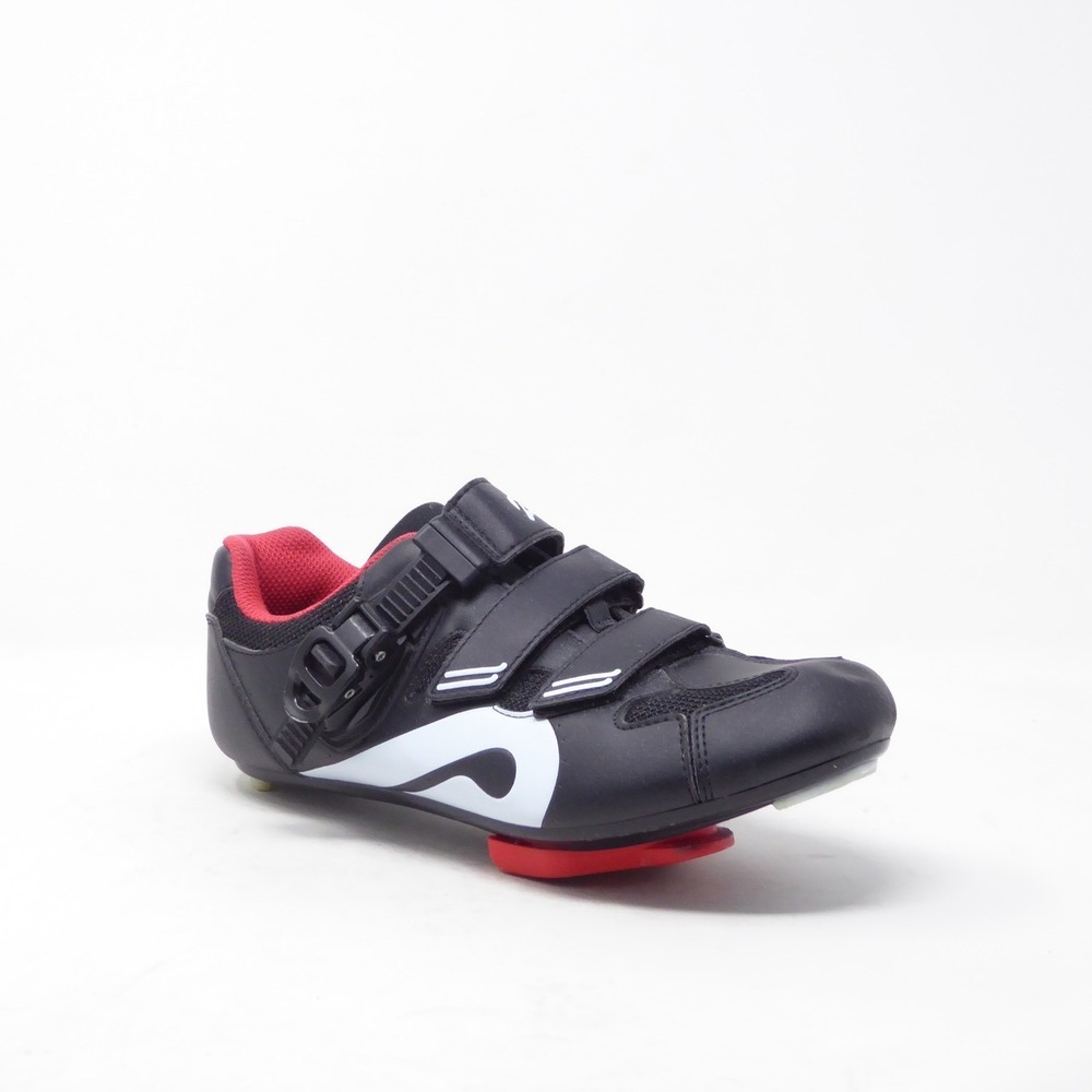 Peloton Women Cycling Shoes Black Red Hook and Loop Ratchet Strap Size 40 / 9